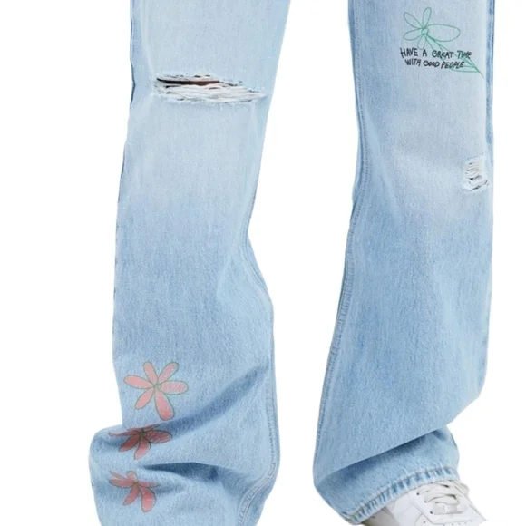 Dr Denim Echo High Rise Wedgie Scribble Jeans Size 26W30L - Picture 5 of 16